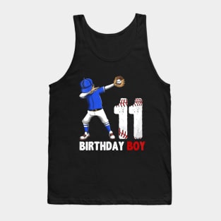 11 Year Old Birthday dabbing Baseball Tank Top